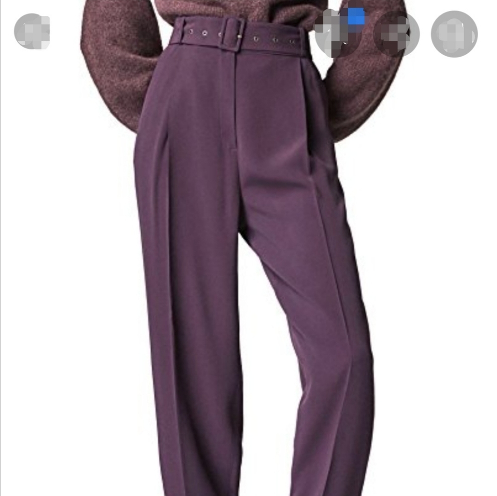 Massimo Dutti belted paper bag pants trousers